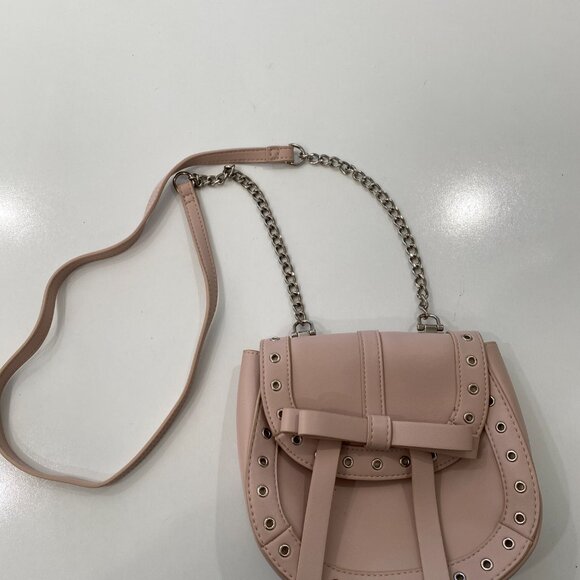 Express Pink Grommet Bow Crossbody Bag Purse Chain - Picture 7 of 7